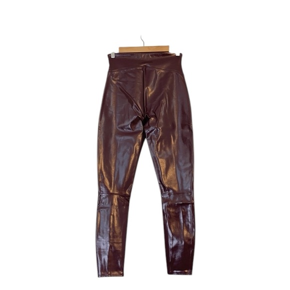 SPANXshape Faux Leather Patent Leggings Pull On Ankle Pants Size Medium NEW - Picture 10 of 15